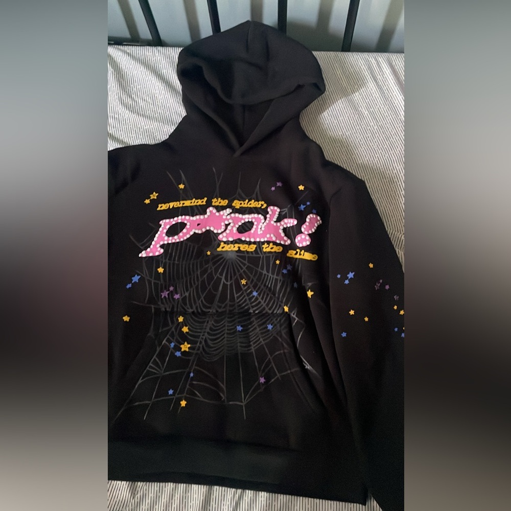 Sp5der p*nk hoodie medium